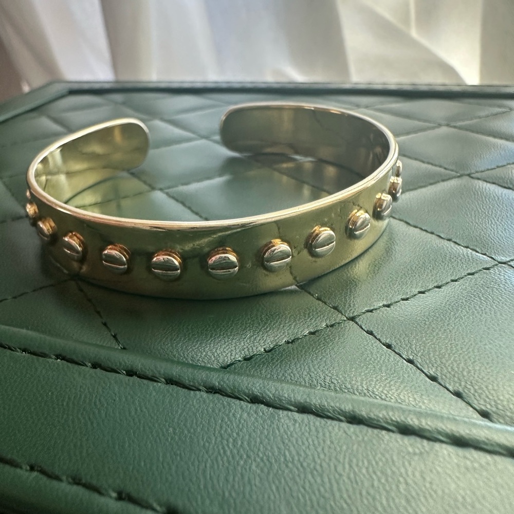 Gold Studded Cuff Bracelet